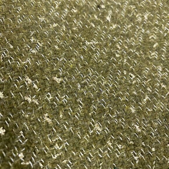 A New Day Blazer Womens 12 Jacket Green Gold Metallic Wool Blend Pockets Lined - Picture 15 of 16